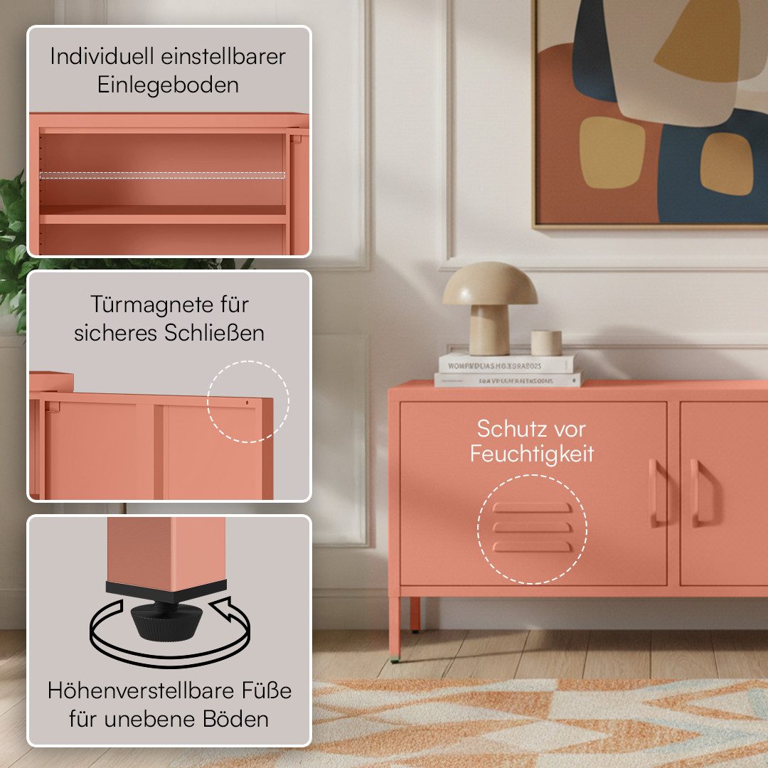 skølm Lowboard Atria aus Metall (Terrakotta), Metallkommode mit 4 Fächern & günstig online kaufen