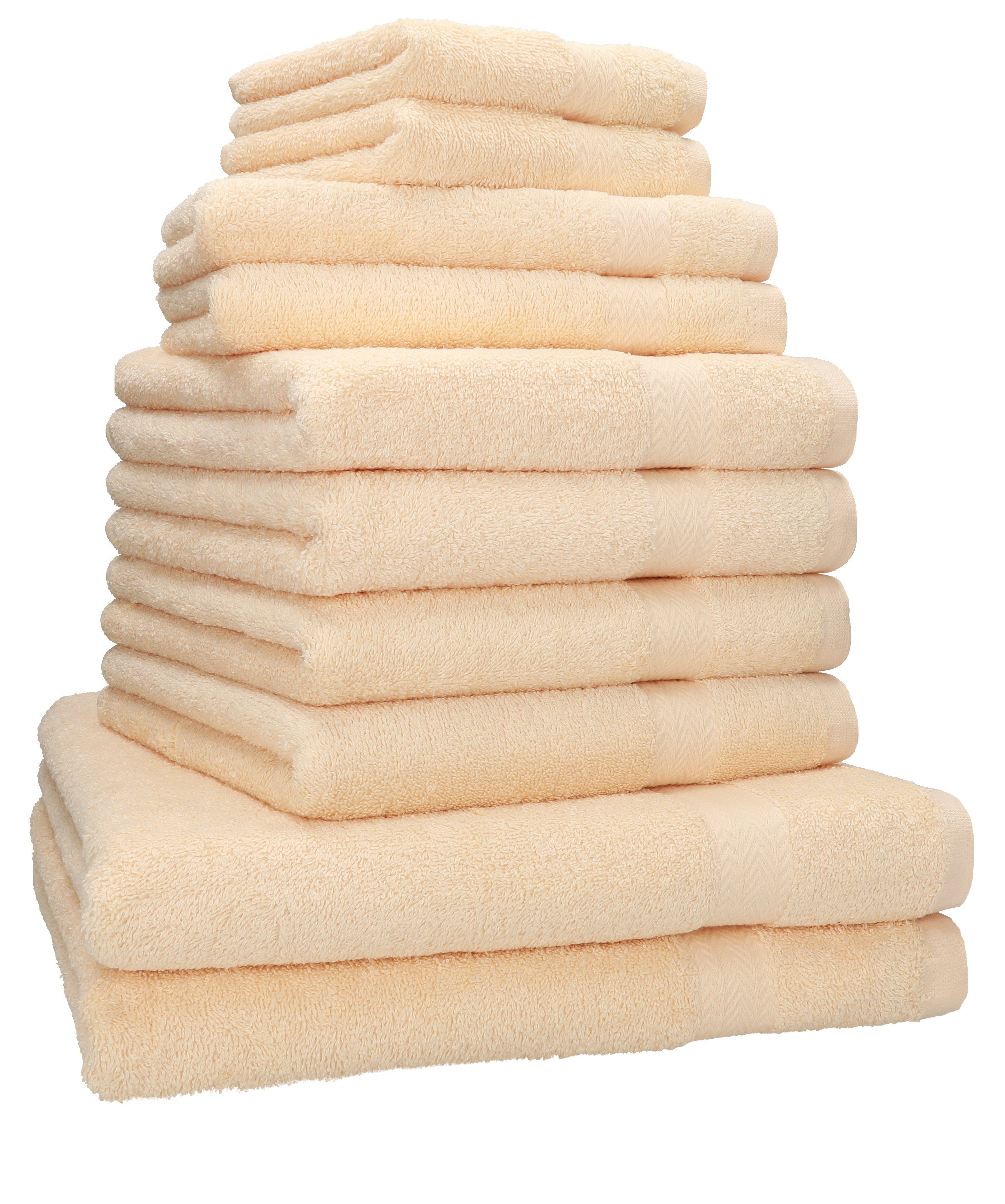Betz Handtuch Set 10-TLG. Handtuch-Set Classic 100% Baumwolle 2 Duschtücher 4 Handtücher 2 Gästetücher 2 Seiftücher, 100% Baumwolle, (10-tlg) beige