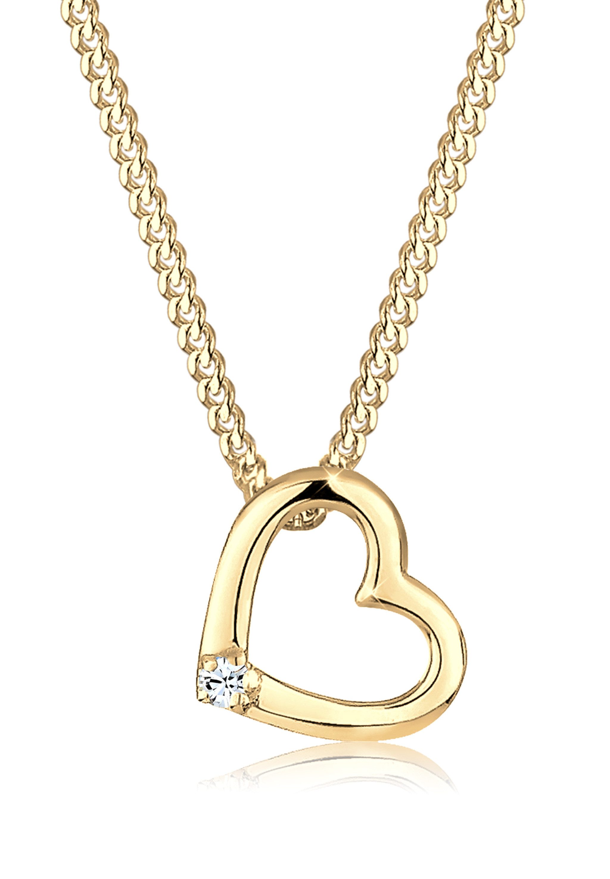 Elli Kette mit Anhänger Herz 925 Sterling Silber, mit Kristallen von Swarovski®, Herz