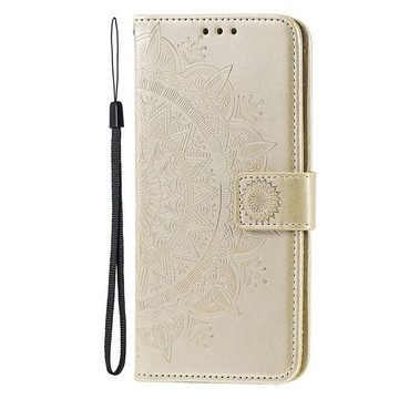 CoverKingz Handyhülle Hülle für Apple iPhone 14 Plus Handyhülle Flip Case Handy Cover 16,95 cm (6,7 Zoll), Klapphülle Schutzhülle mit Kartenfach Schutztasche Motiv Mandala