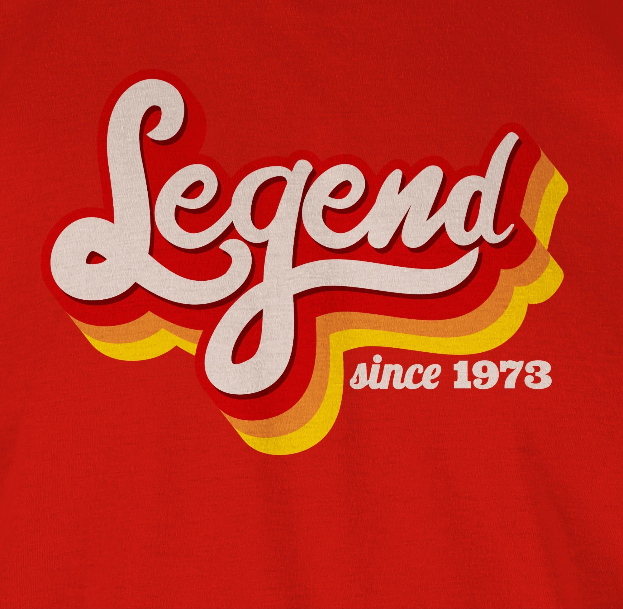 Shirtracer T-Shirt Legend since 2 Geburtstag Fünfzig Retro 1973 50. Rot