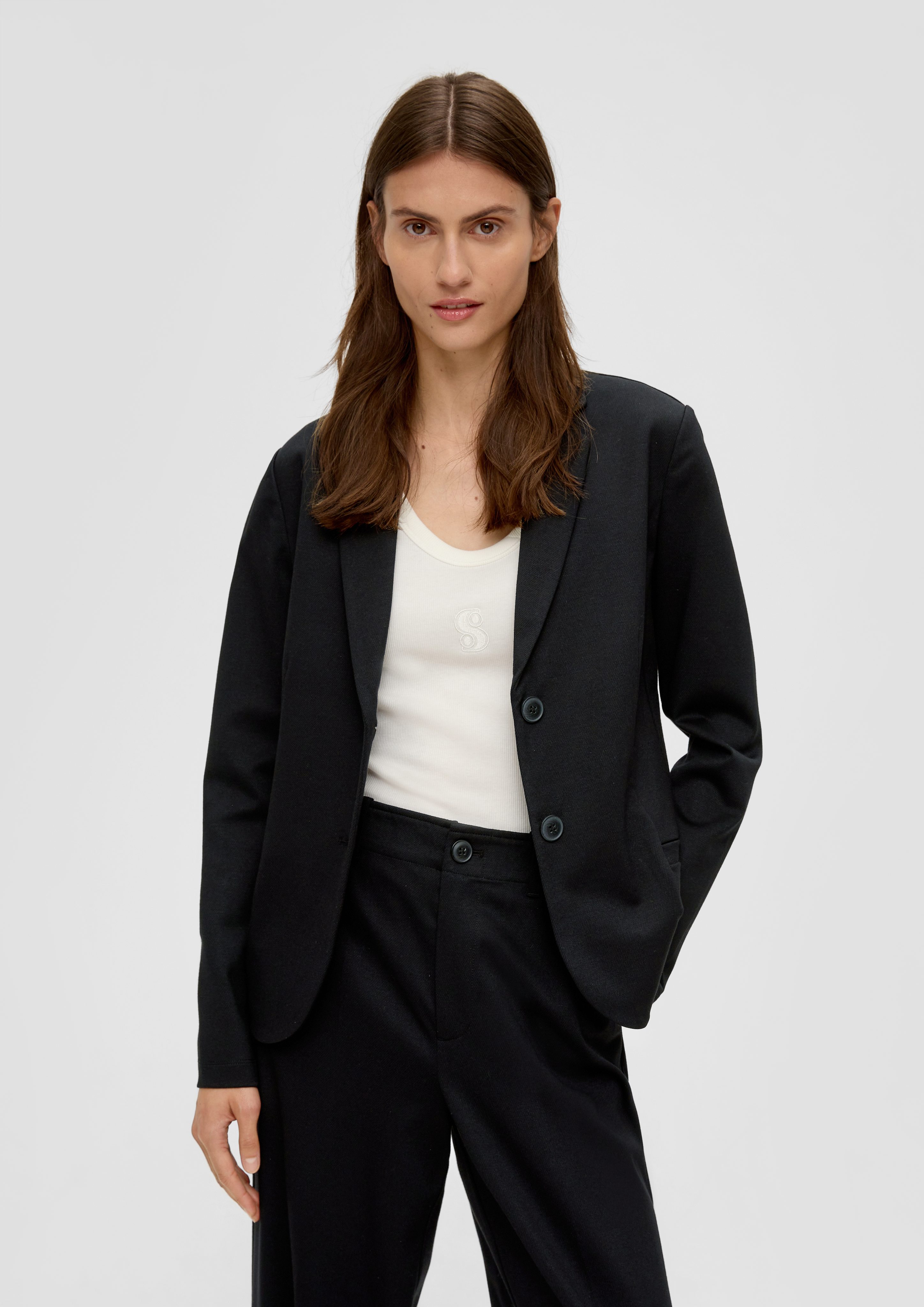 s.Oliver Jackenblazer Blazer mit Rückenschlitz schwarz