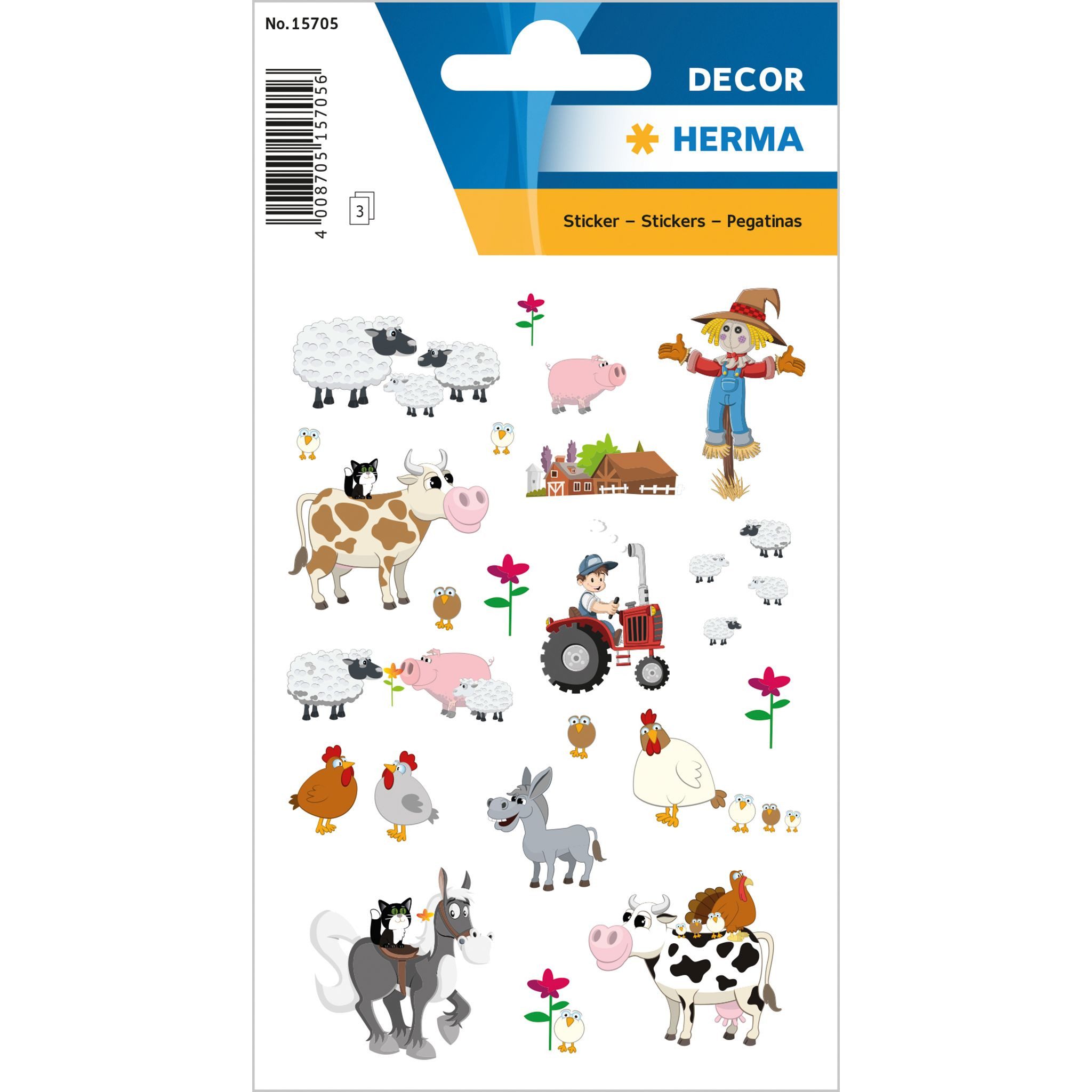 HERMA Sticker Herma Sticker DECOR Tiere Kleine Farm 1 Bl