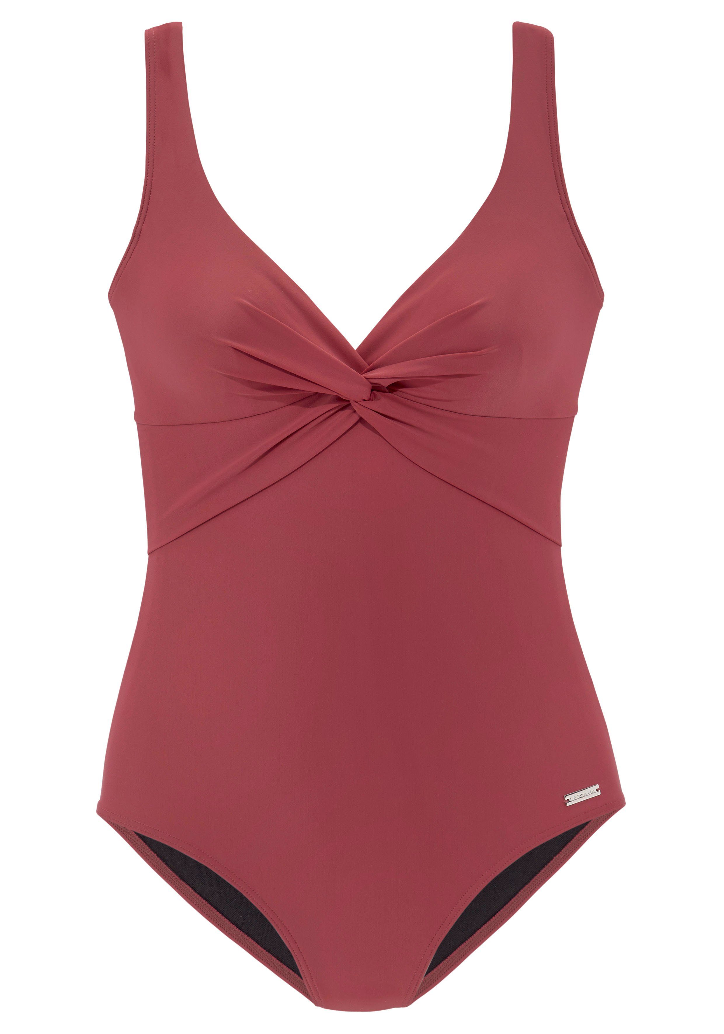 LASCANA Badeanzug mit Shaping-Einsatz vorn, eingearbeitete Softcups, mit Ra günstig online kaufen