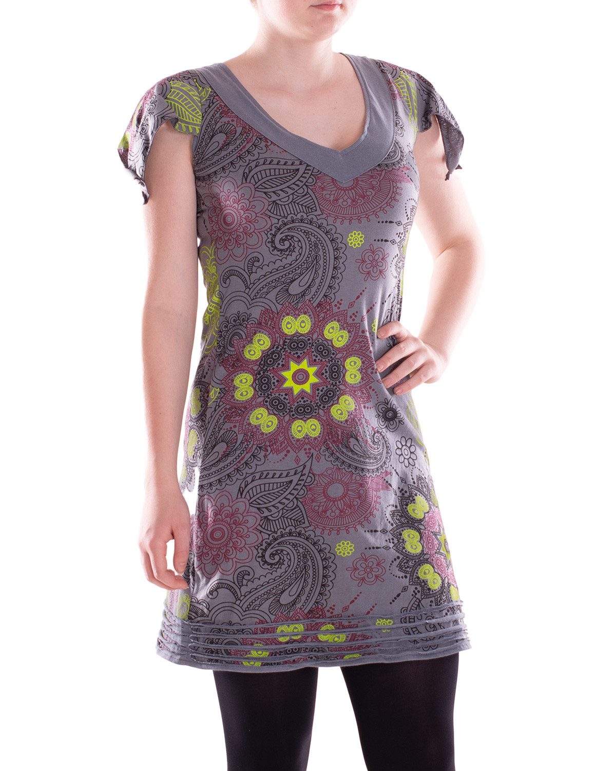 Vishes Minikleid Damen Mini-Kleid Baumwolle bedruckt günstig online kaufen