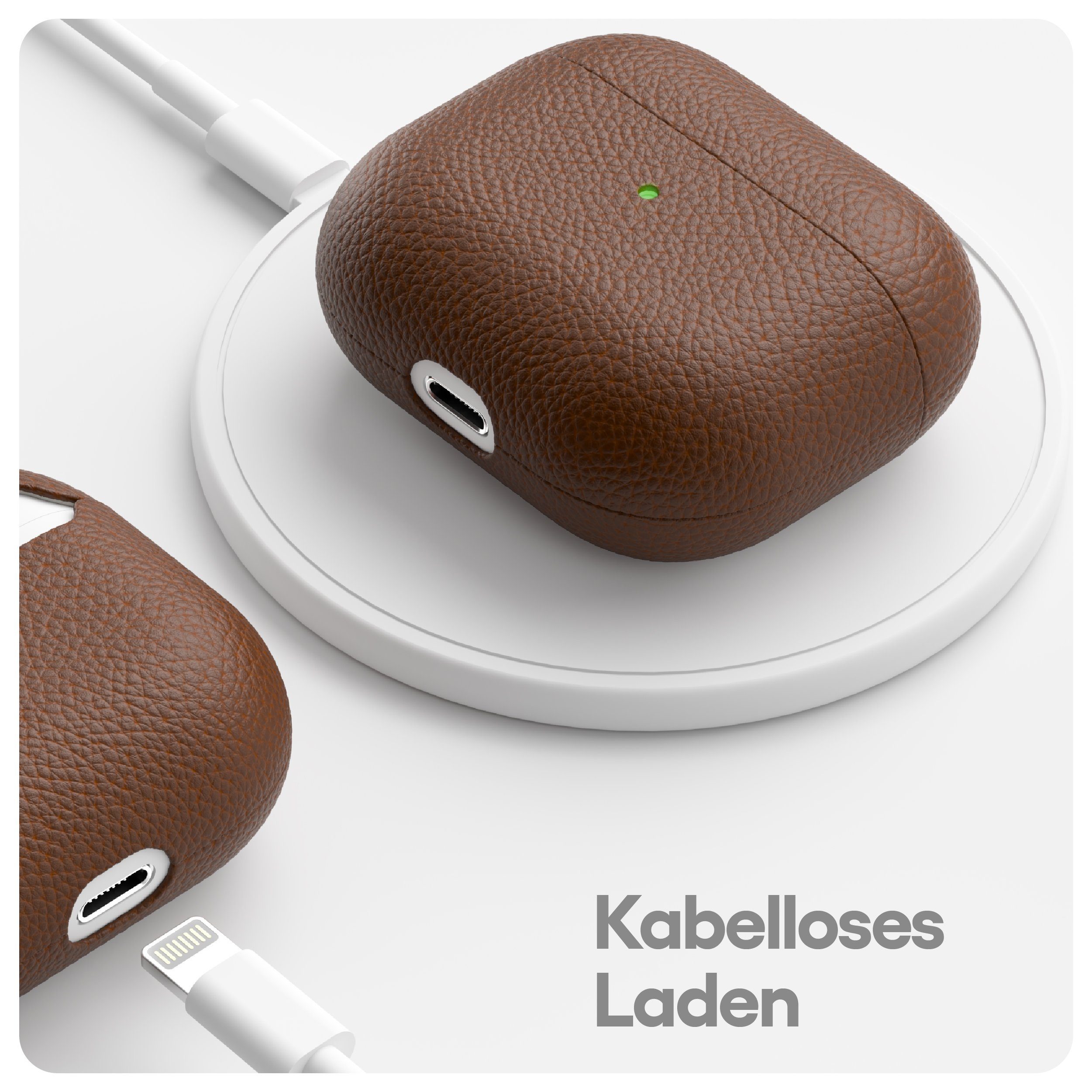 KeyBudz Kopfhörer-Schutzhülle Artisan Leder Schutzhülle für AirPods 3. Generation, hochwertiges Echtleder – Bild 3 von 5