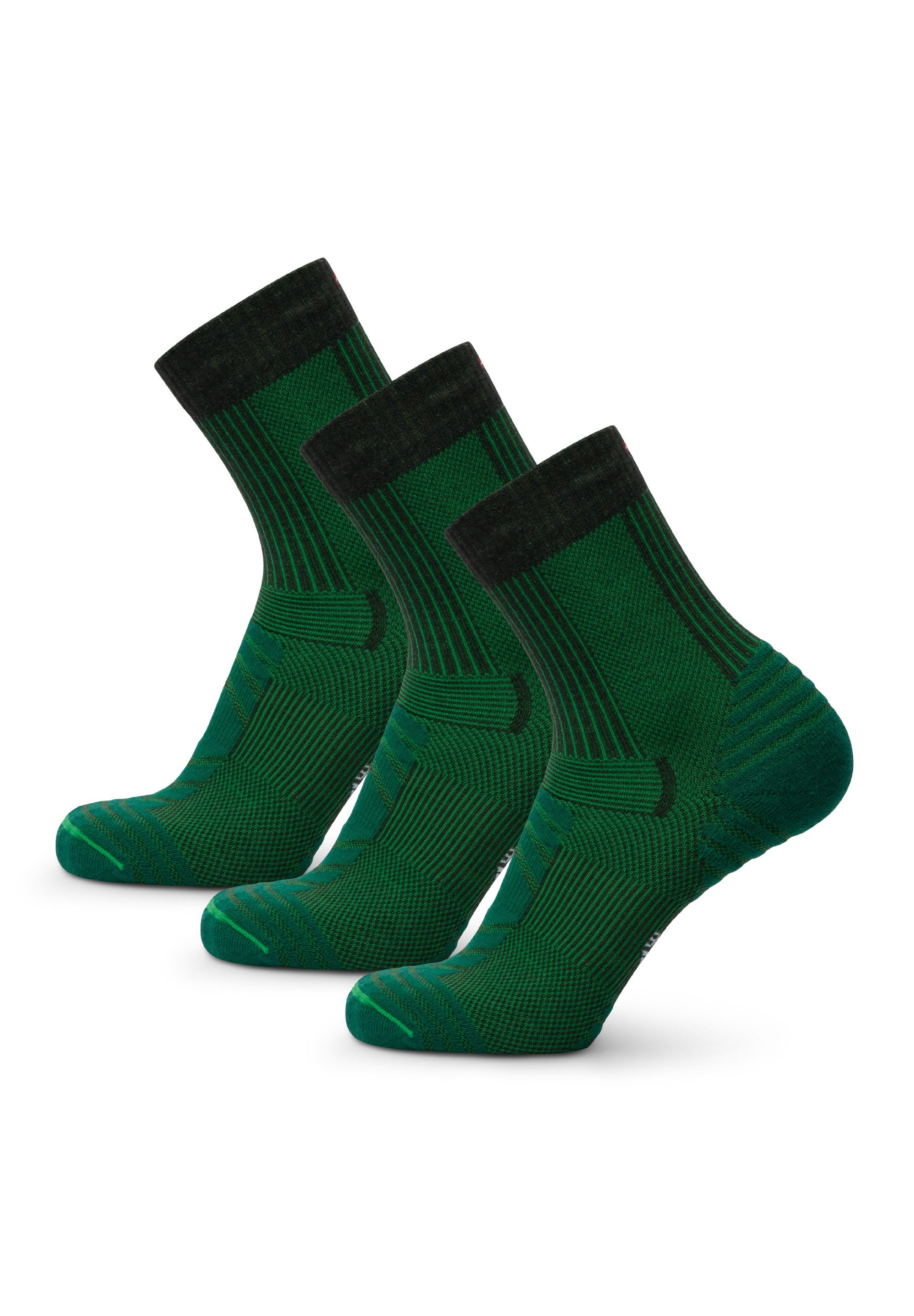 DANISH ENDURANCE Basicsocken Merino Hiking Light (3-Paar) Leicht & gepolstert, Anti-Blasen Socken, Ideal zum Wandern