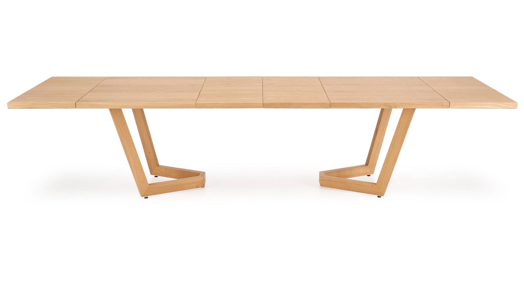 Feldmann-Wohnen Esstisch Massive 3 (4 Ausziehvarienaten, 1-St., moderne Holz-Optik, ausziehbar, Naturfurnier, Massivholzkanten), 340x90x77cm Eiche Natur