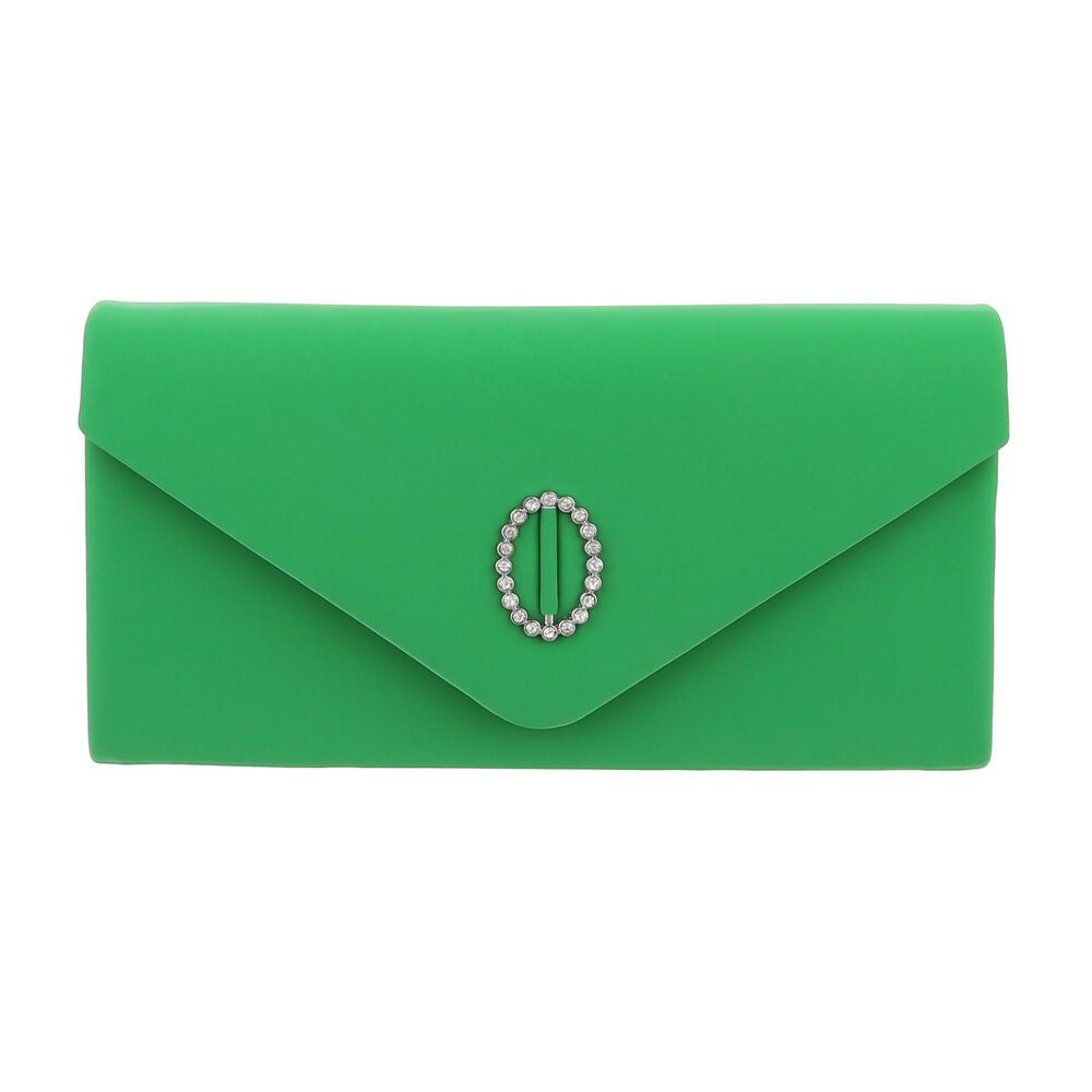 Ital-Design Schultertasche Kleine, Damentasche clutch schultertasche mit strass in Grün