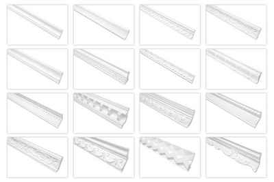 marbet design Eckprofil »B-02«, Stuckleisten aus Styropor EPS - riesige Auswahl, leichte weiße Profile gemustert für Decken-/ und Wandübergang dekorativ