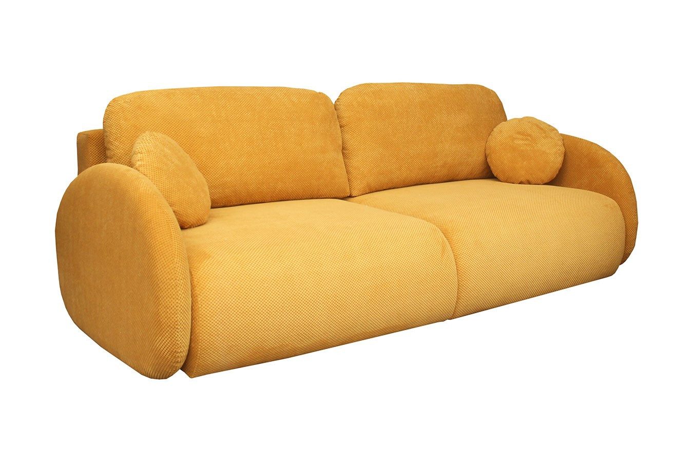 daslagerhaus living Sofa Schlafsofa Siena Stoff orangegelb