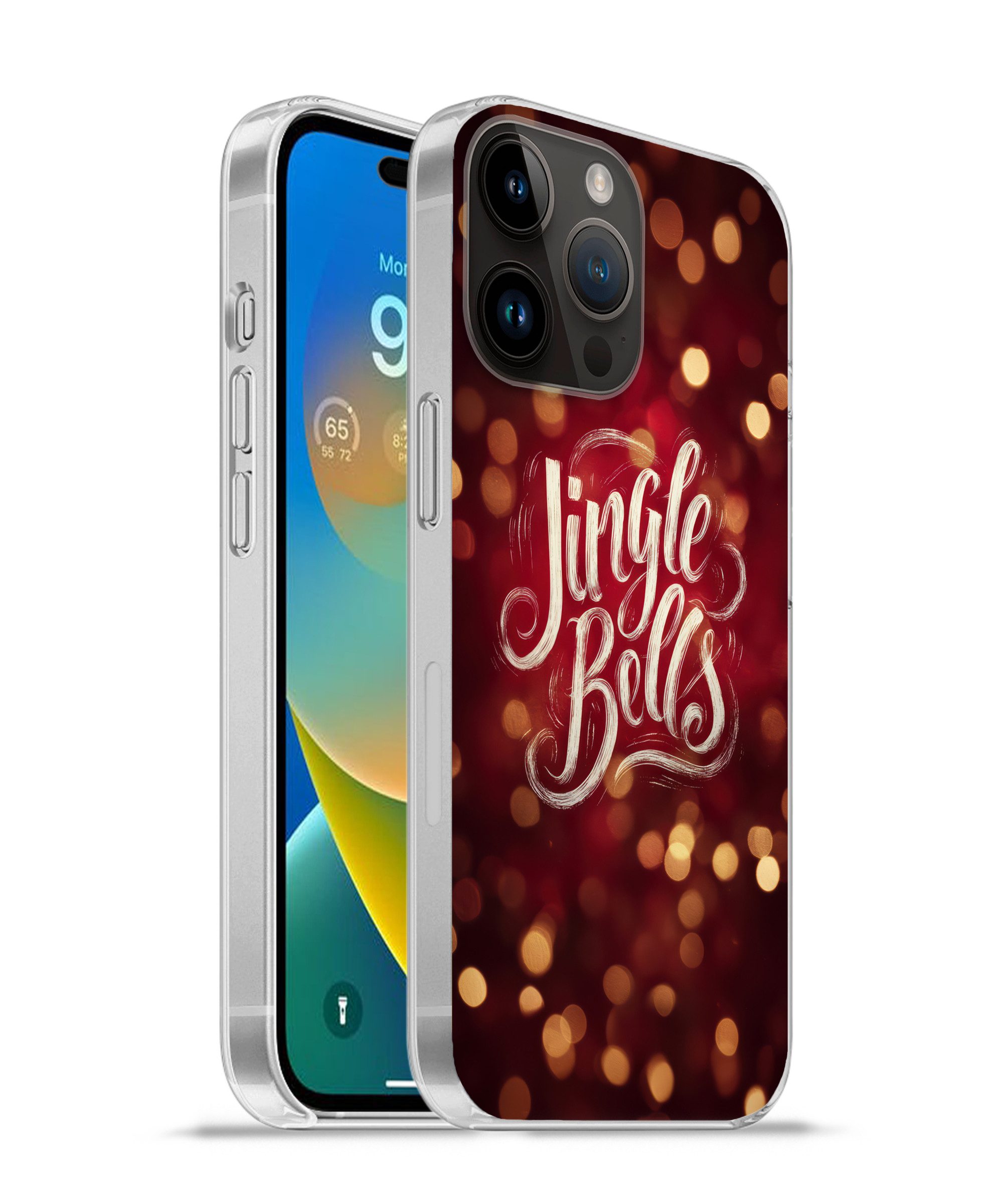 MuchoWow Handyhülle für Apple iPhone 14 Pro Max Jingle - Bells - Weihnachten - Rot, Smartphone-Bumper, Print, Handy Schutzhülle Dünn