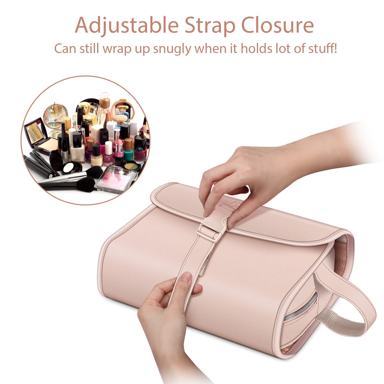 Fintie Kulturbeutel Tragbare Kulturtasche Kosmetiktasche Reisetasche, Große wasserdichte, Aufhängen Make-up Organizer Stauraum Tasche für Damen Mädchen
