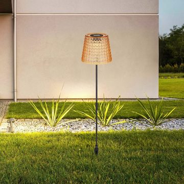Globo LED Solarleuchte Solarleuchte Garten Erdspieß Solarlampe LED Außenleuchte Solar Amber