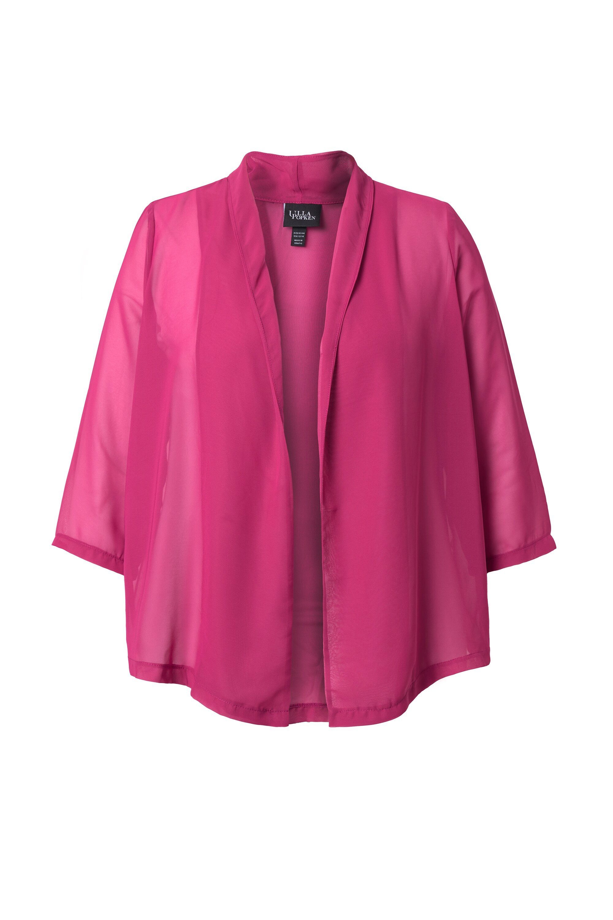 Ulla Popken Kurzjacke Chiffonjacke Oversized Schalkragen 3/4-Arm günstig online kaufen