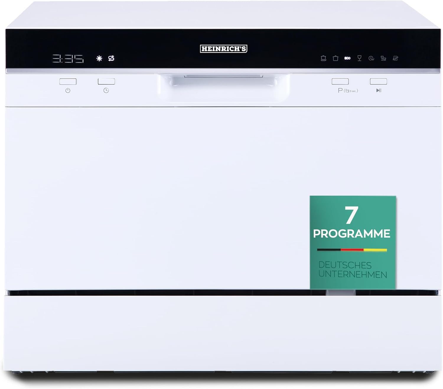 Heinrich´s Tischgeschirrspüler Mini Geschirrspüler HTG 8840, 8 l, 2 Maßgedecke, 7 Programme, kompakt, geringer Verbrauch, Mini Spülmaschine