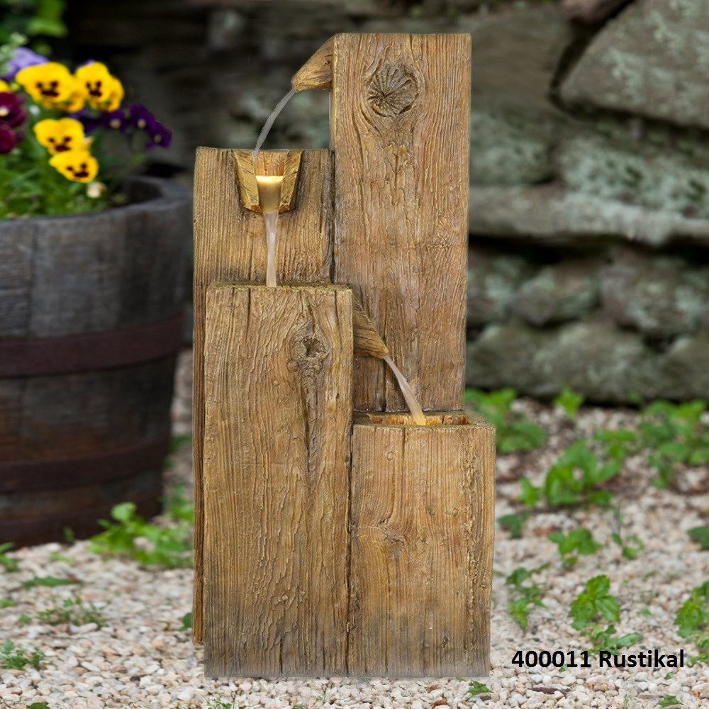 Wehmann Gartenbrunnen Gartenbrunnen Rustikal, inkl. LED-Beleuchtung