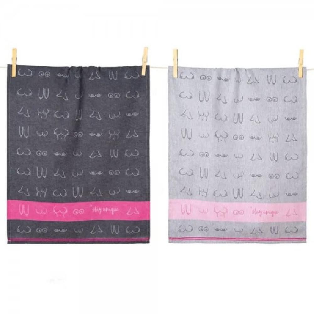 PAD Geschirrtuch Pad Geschirrtücher Boobies Brüste Fuchsia Schwarz (2er-Set günstig online kaufen
