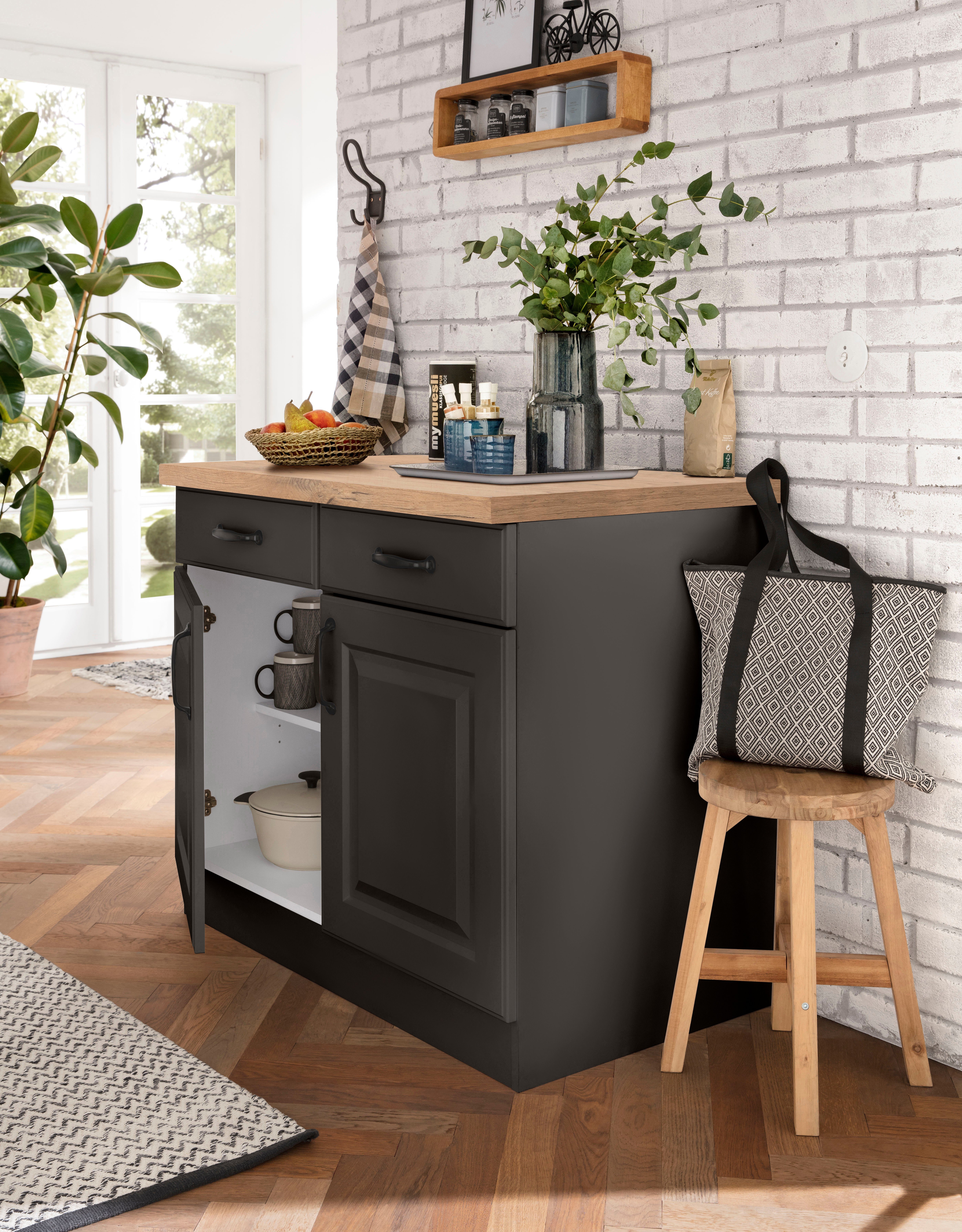 wiho Küchen Unterschrank Erla 100 cm breit mit Kassettenfront günstig online kaufen