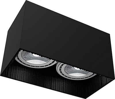 Licht-Erlebnisse Deckenleuchte GROOVE, ohne Leuchtmittel, Schwarze Deckenlampe eckig kompakt Innenseite Spot Flur Lampe