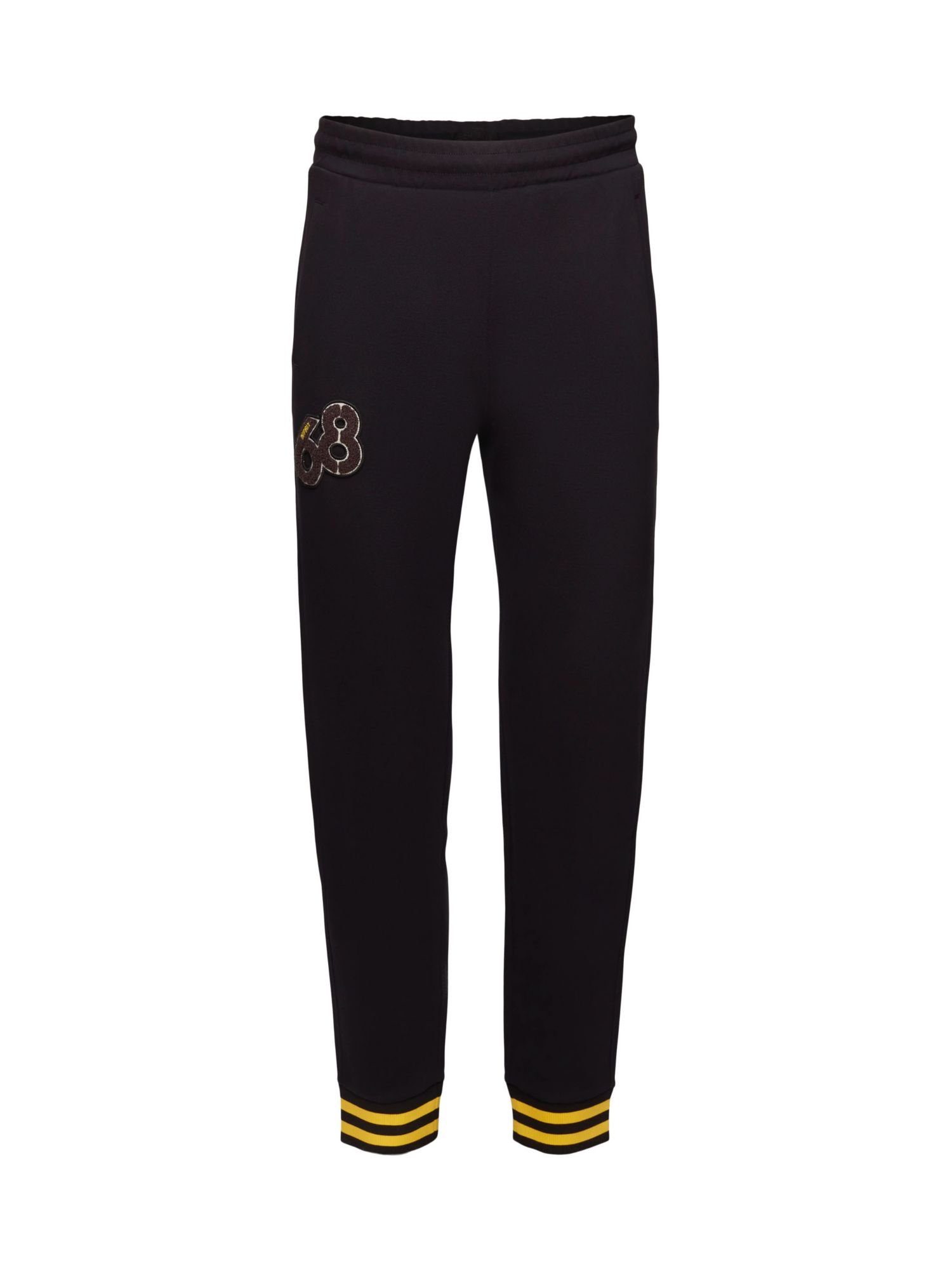 Hose Jogger-Style Esprit BLACK Delfin-Logoaufnäher Jogginghose im mit