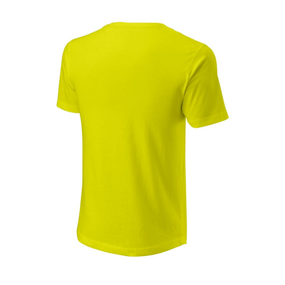 Wilson T-Shirt Tennis Script Eco Cotton (Baumwolle, Slim Fit) 2022 gelb Herren