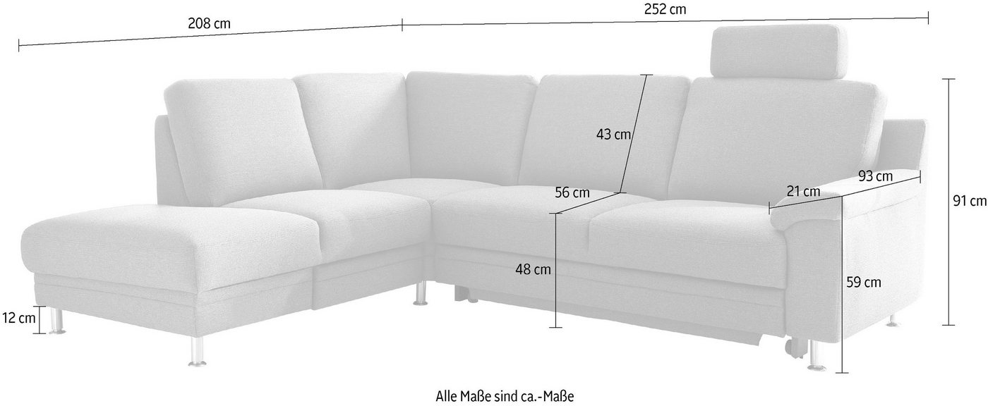 3C Carina Ecksofa »Korfu«, incl.- 1 Kopfstütze, wahlweise mit Schlafunktion und Stauraum, Easy Care-Stoff: Reinigung mit Wasser möglich-kaufen