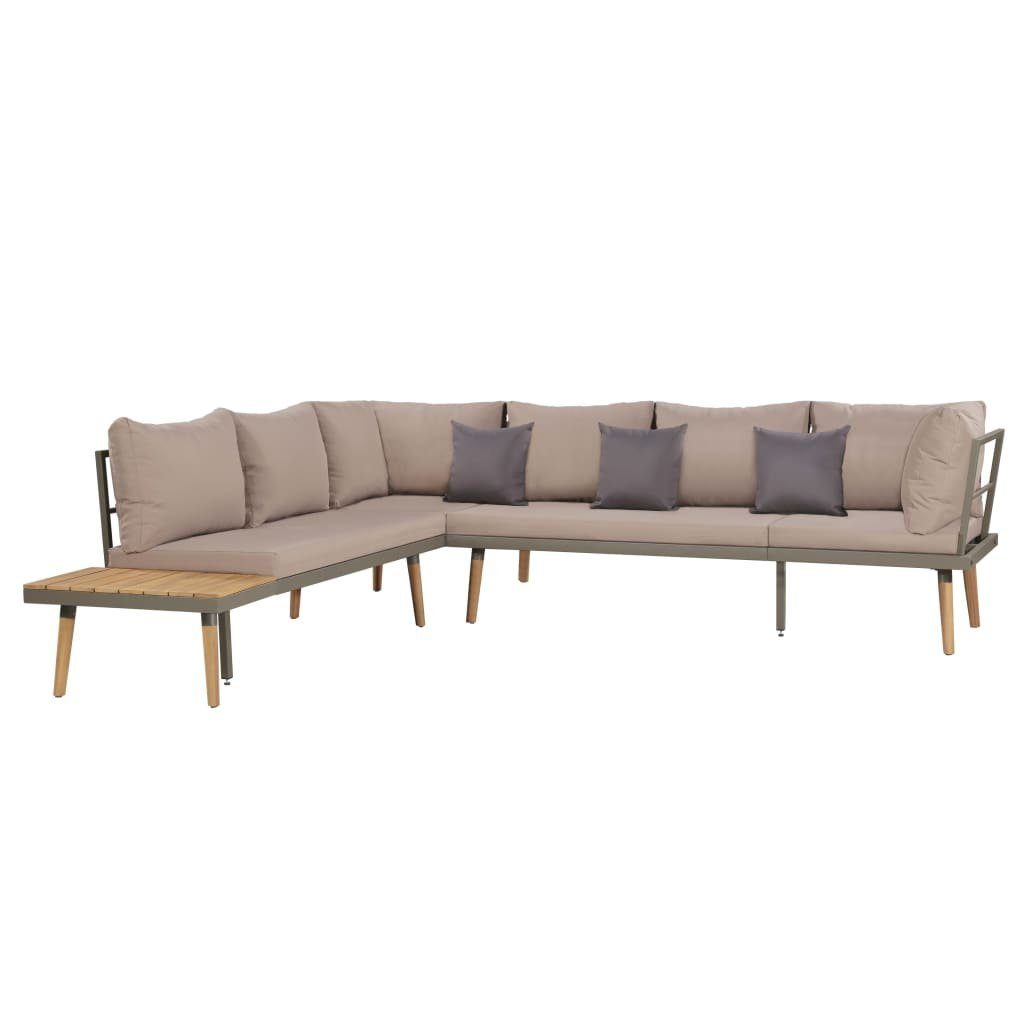 (4-tlg) Braun, vidaXL Gartenlounge-Set 4-tlg. Massivholz Akazie Auflagen mit Garten-Lounge-Set