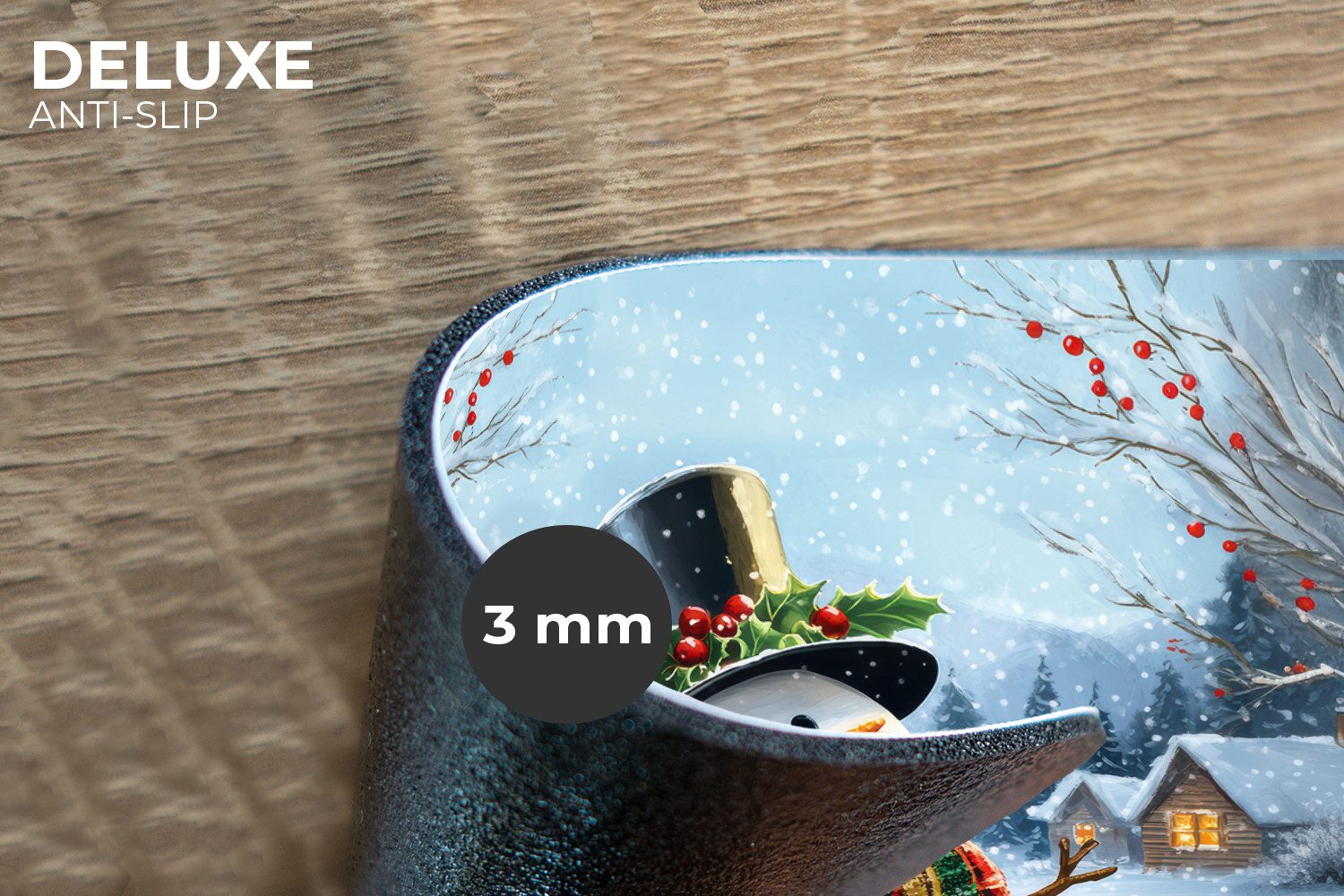 MuchoWow Platzset Schneemann - Winterdorf - Farbenfroh, (6-St), Platzsets, günstig online kaufen