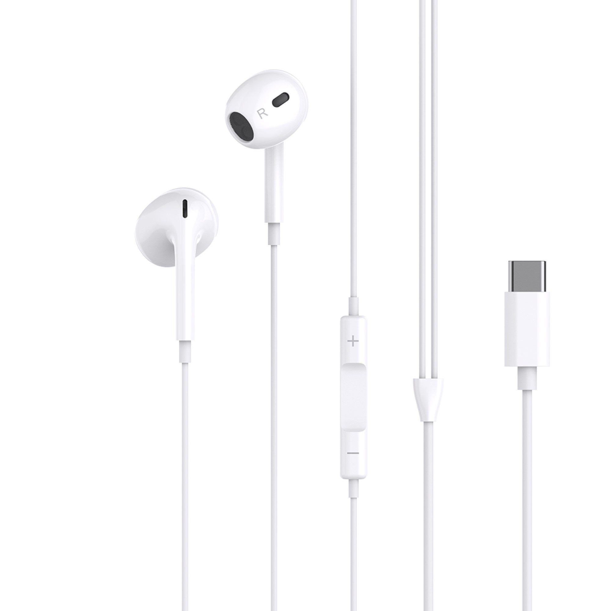 Kabelgebundene Kopfhörer 1,2m in Weiß mit USB-C Anschluss In-Ear-Kopfhörer