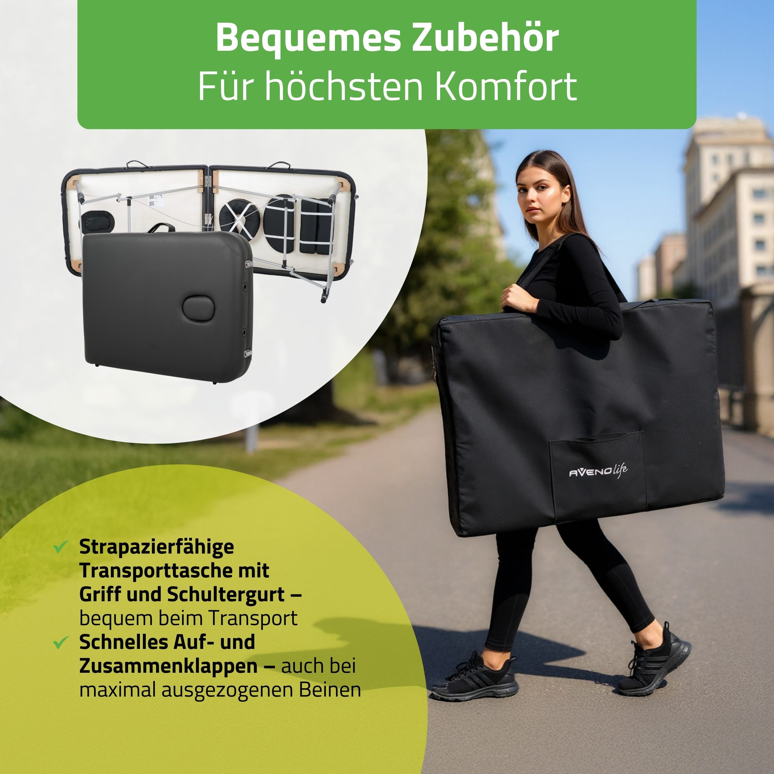 Habys Massageliege Nadia Mobile Kosmetikliege Tattooliege Massagetisch Tragbar 60 cm