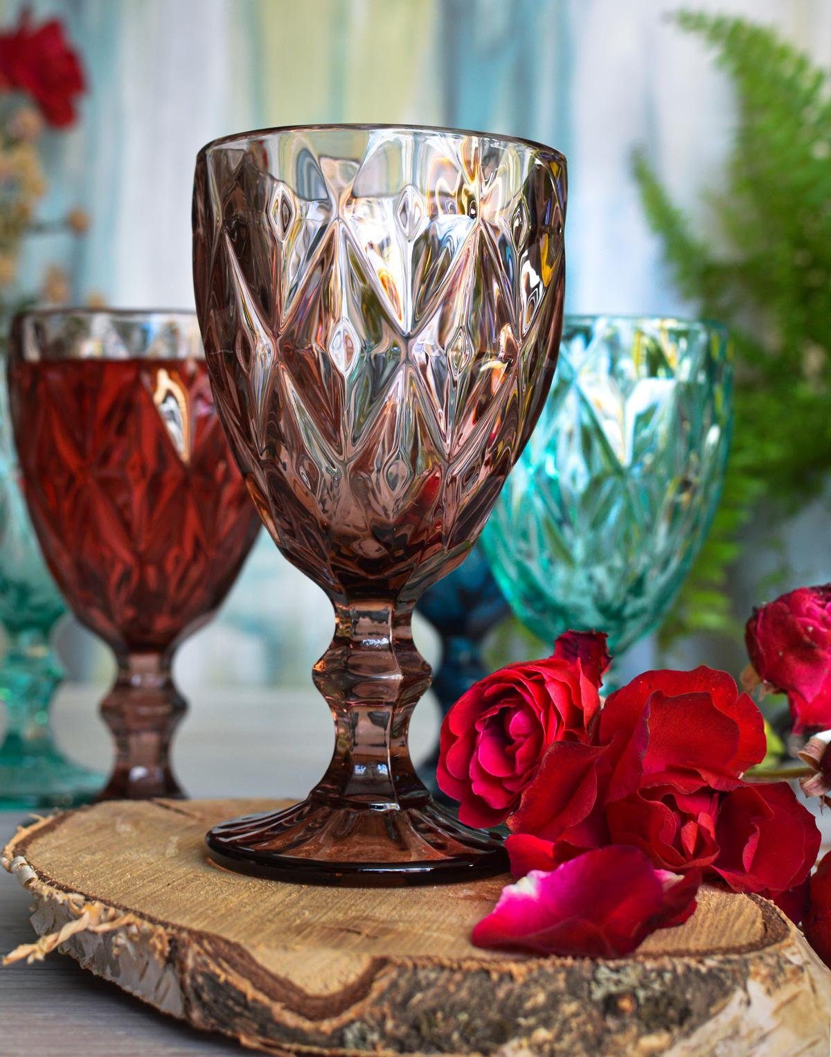 Sendez Rotweinglas 6 bunte Weingläser 300ml Weinglas Rotweingläser Weißweinglas, Glas