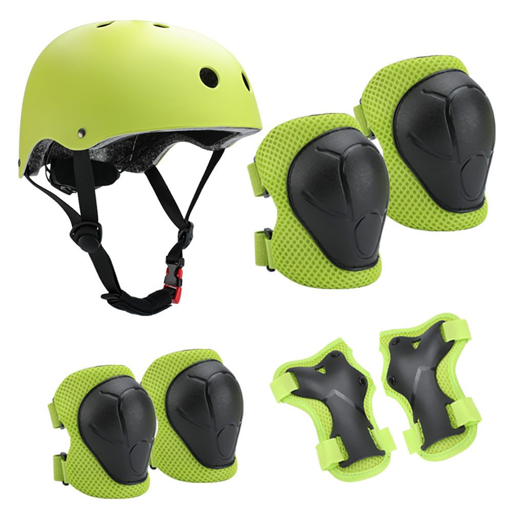 CoolBlauza Kinderfahrradhelm 7 in 1 Kinder Skaterhelm (mit Knieschoner Ellenbogenschoner Handgelenkschützer), für Jungen-Mädchen-Skateboard-Fahrrad-Skate Rollerskates