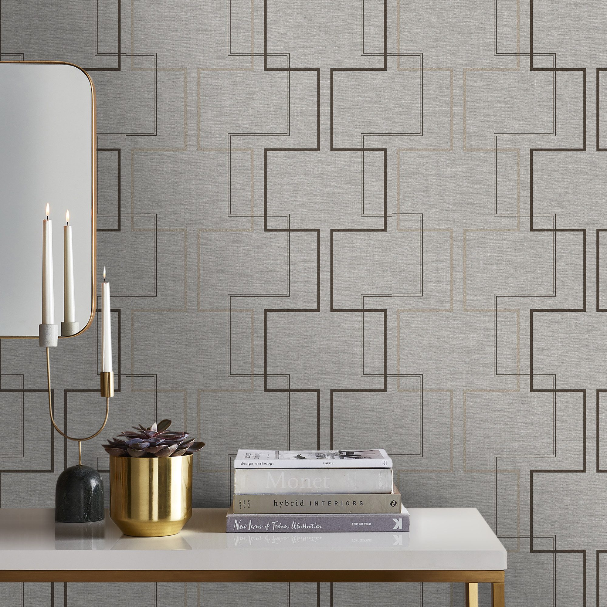 Sublime Vliestapete MINDFUL SQUARE TEXTURE, geprägt, 3D-Optik, (1 St), Design Tapeten