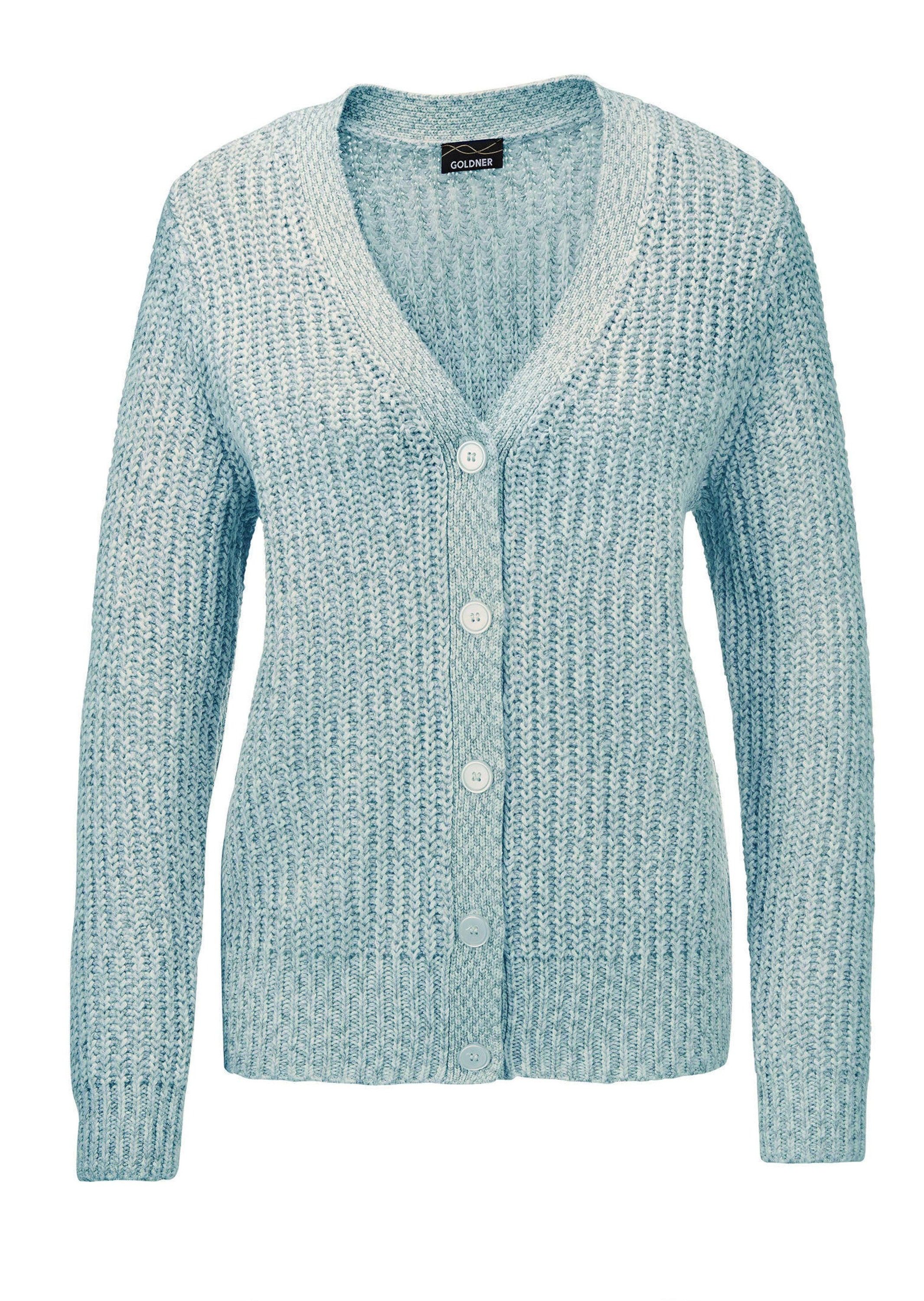 Strickjacke Langarm Strickjacke mit V-Ausschnitt