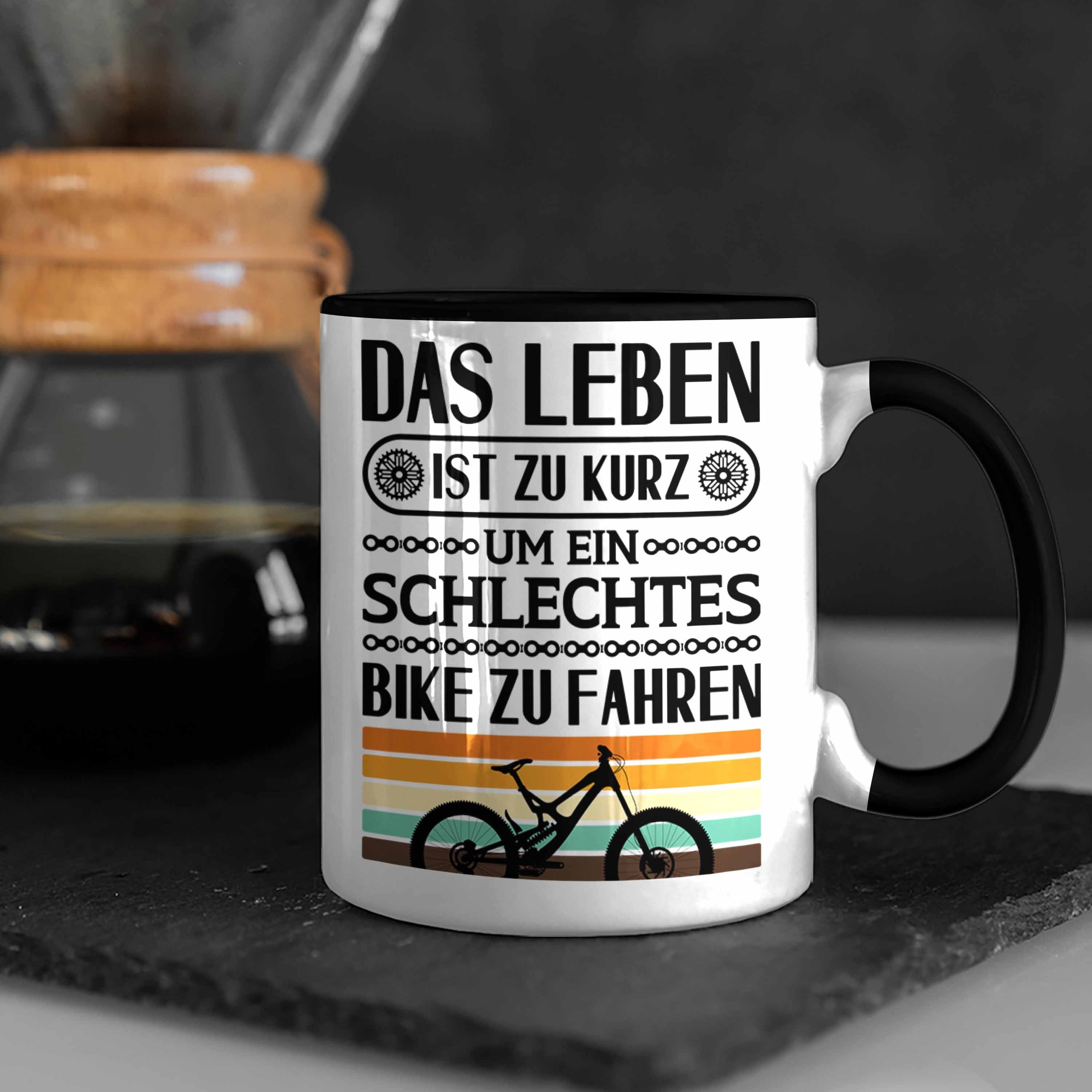Trendation Tasse Trendation - Geschenkidee Fahrrad Bike Kaffeetasse Radfahrer Geschenk Fahrradfahrer Rennrad Tasse Schwarz