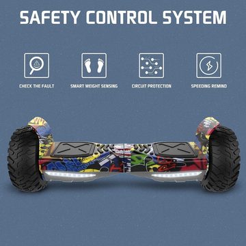 HITWAY Balance Scooter 8,5 Zoll All Terrain Hoverboard mit Bluetooth-App, 15,00 km/h