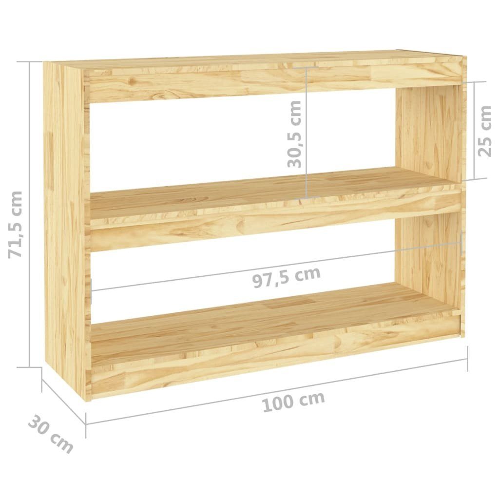 furnicato Bücherregal Raumteiler 100x30x71,5 cm Massivholz Kiefer