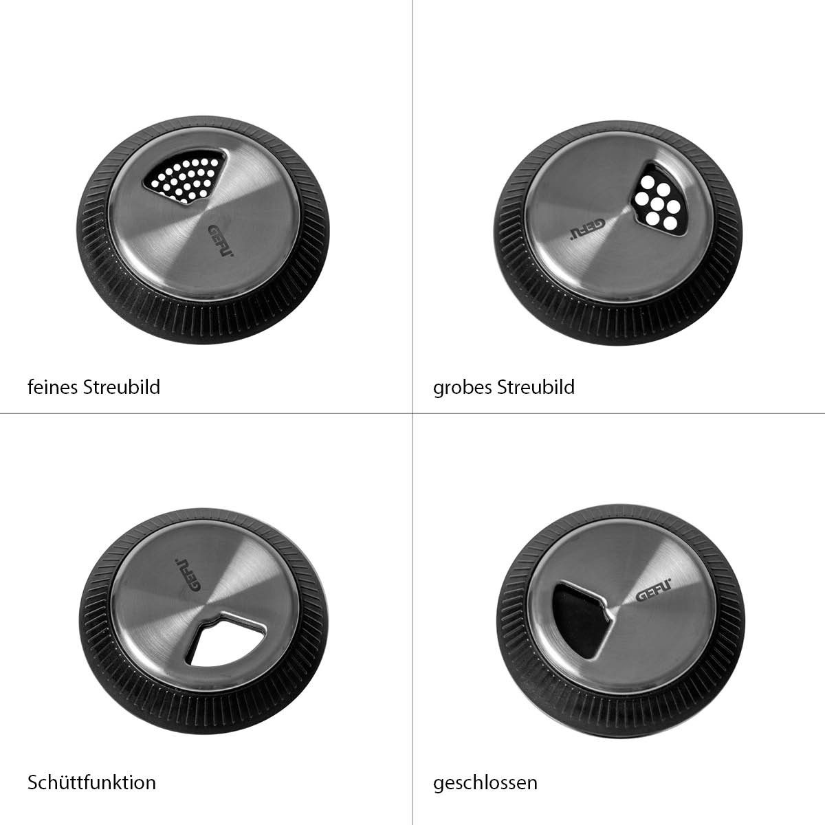 GEFU Gewürzmühle Gewürzstreuer X-PLOSION® Edelstahl Glas Camping Pf