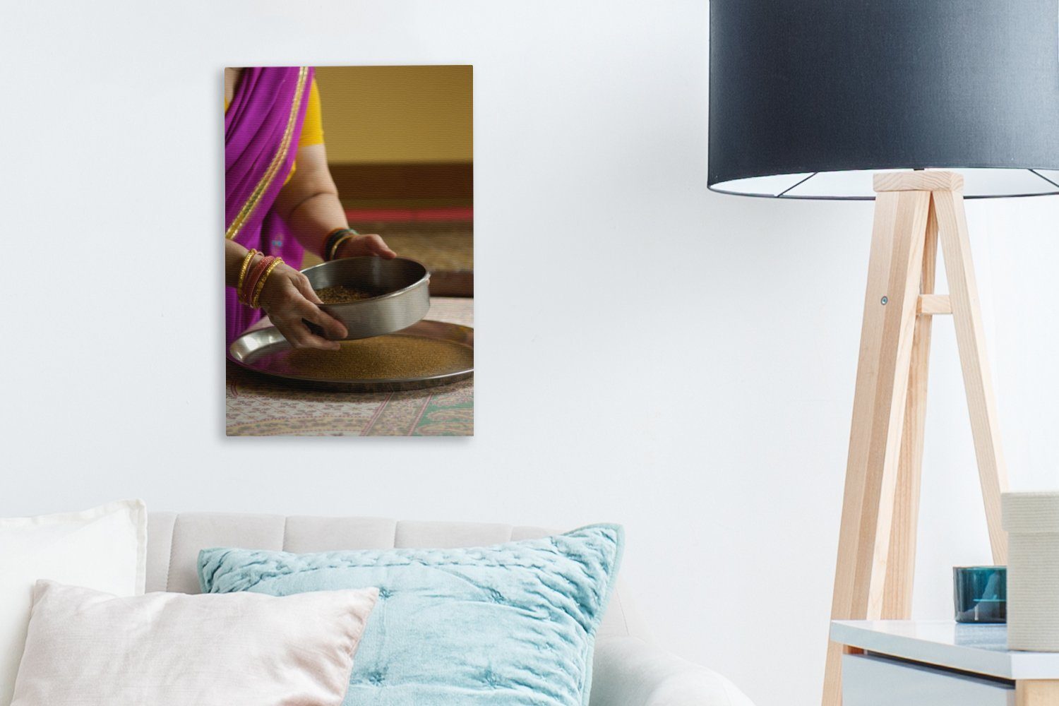 OneMillionCanvasses® Leinwandbild Currygewürz Gemälde, cm Leinwandbild inkl. bespannt (1 Zackenaufhänger, gefiltert, wird 20x30 St), fertig