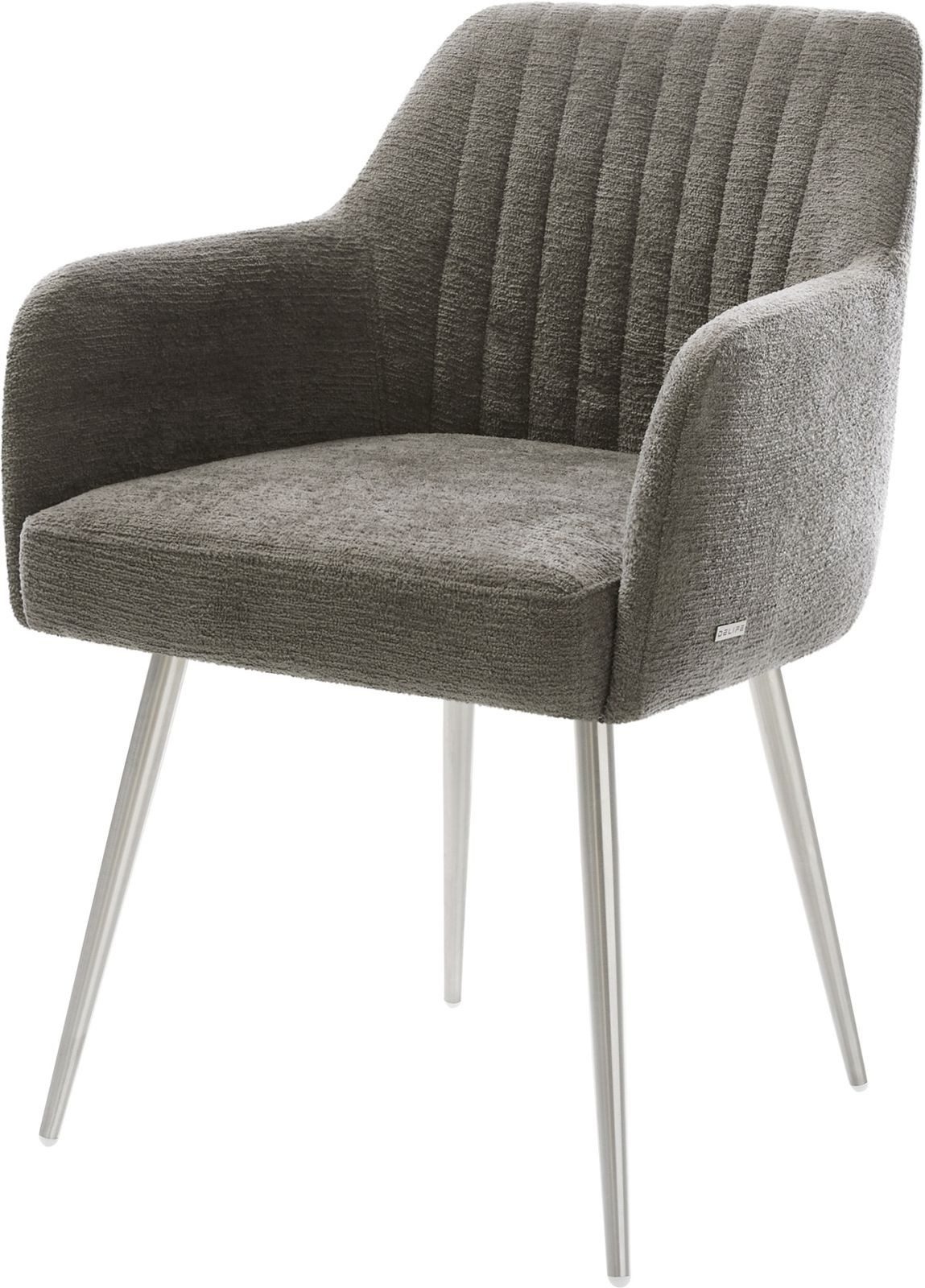 DELIFE Polsterstuhl Greg-Flex, 4-Fuß konisch Edelstahl günstig online kaufen