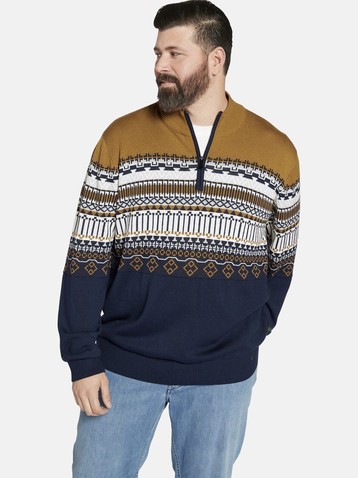 Charles Colby Strickpullover EARL SENAN mit Jacquard-Muster