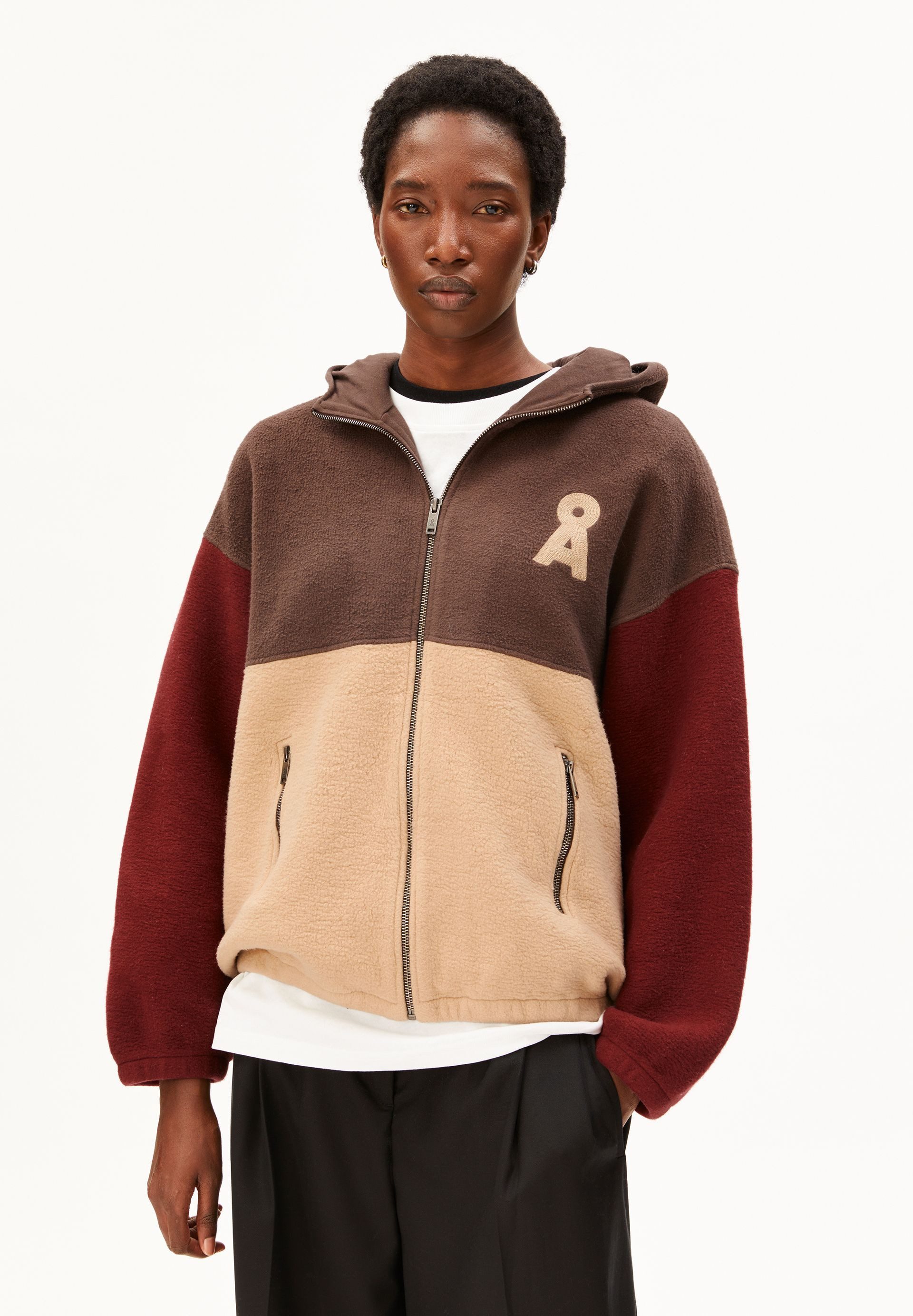 Armedangels Hemdjacke FLEECE HOOD JACKET Oversized Fit