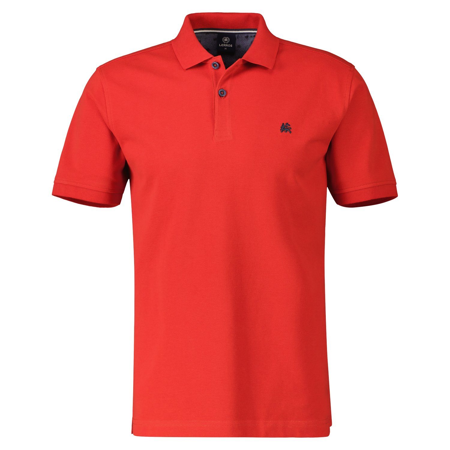 LERROS Poloshirt mit dezenter Stickerei auf der Brust lava red