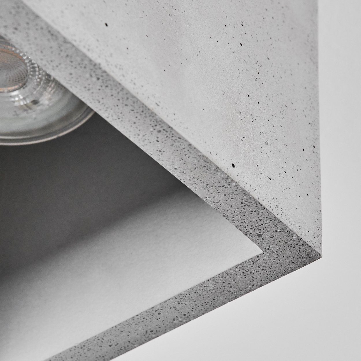 hofstein »Portegrandi« in Deckenleuchte 1xGU10 Grau, ohne Leuchtmittel, eckige moderne Design, Deckenlampe schlichten aus Leuchte im Beton
