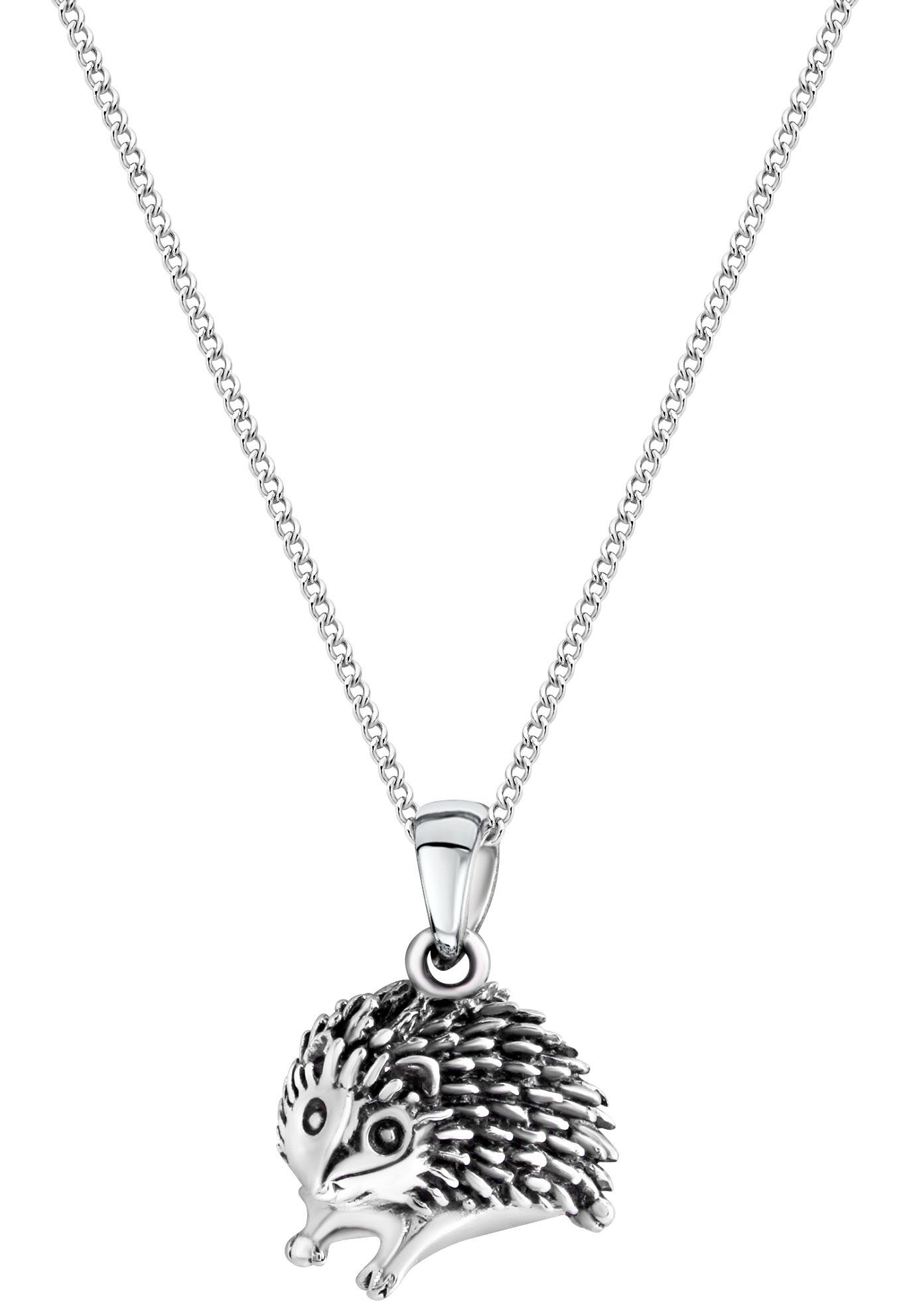 Firetti Kette mit Anhänger Schmuck Geschenk Silber 925 Halsschmuck Halskette Panzerkette Igel
