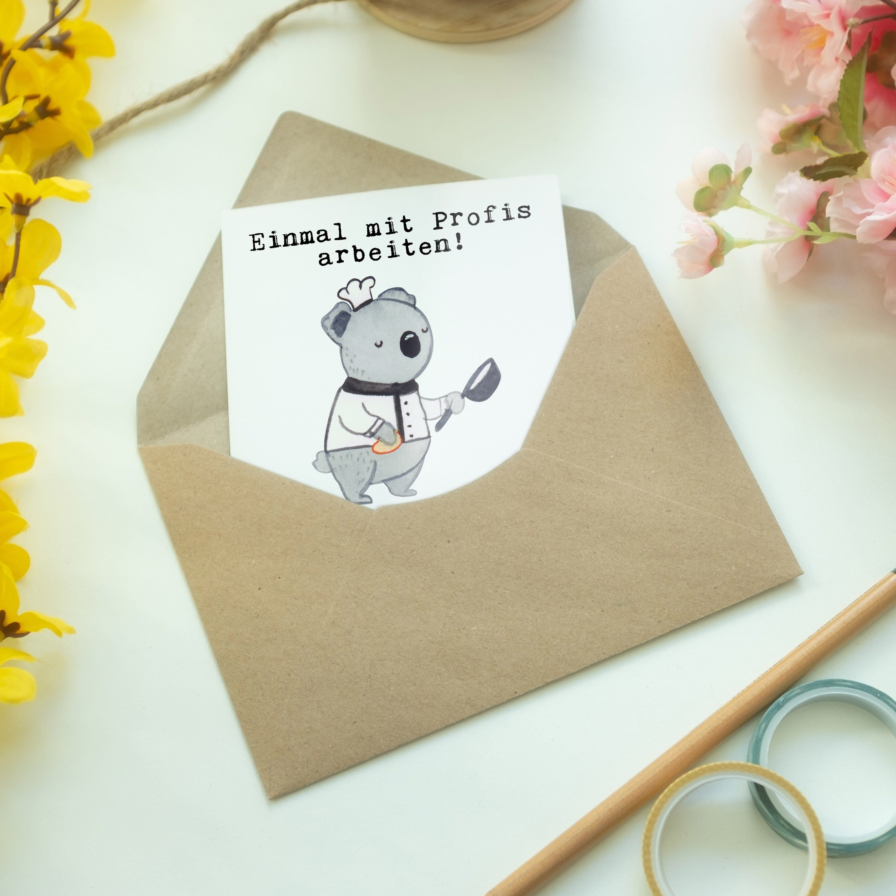 Mr. & Mrs. Panda Grußkarte - - Hochzeitskarte Jungkoch, Leidenschaft Beikoch aus Geschenk, Weiß