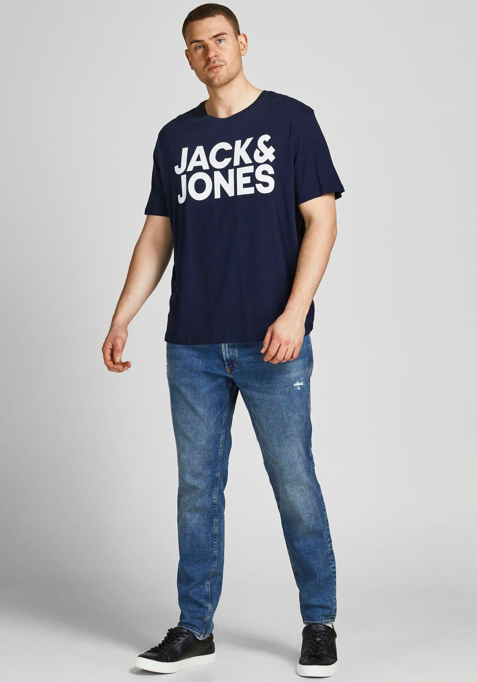 Jack & LOGO navy Jones CORP PlusSize TEE Rundhalsshirt