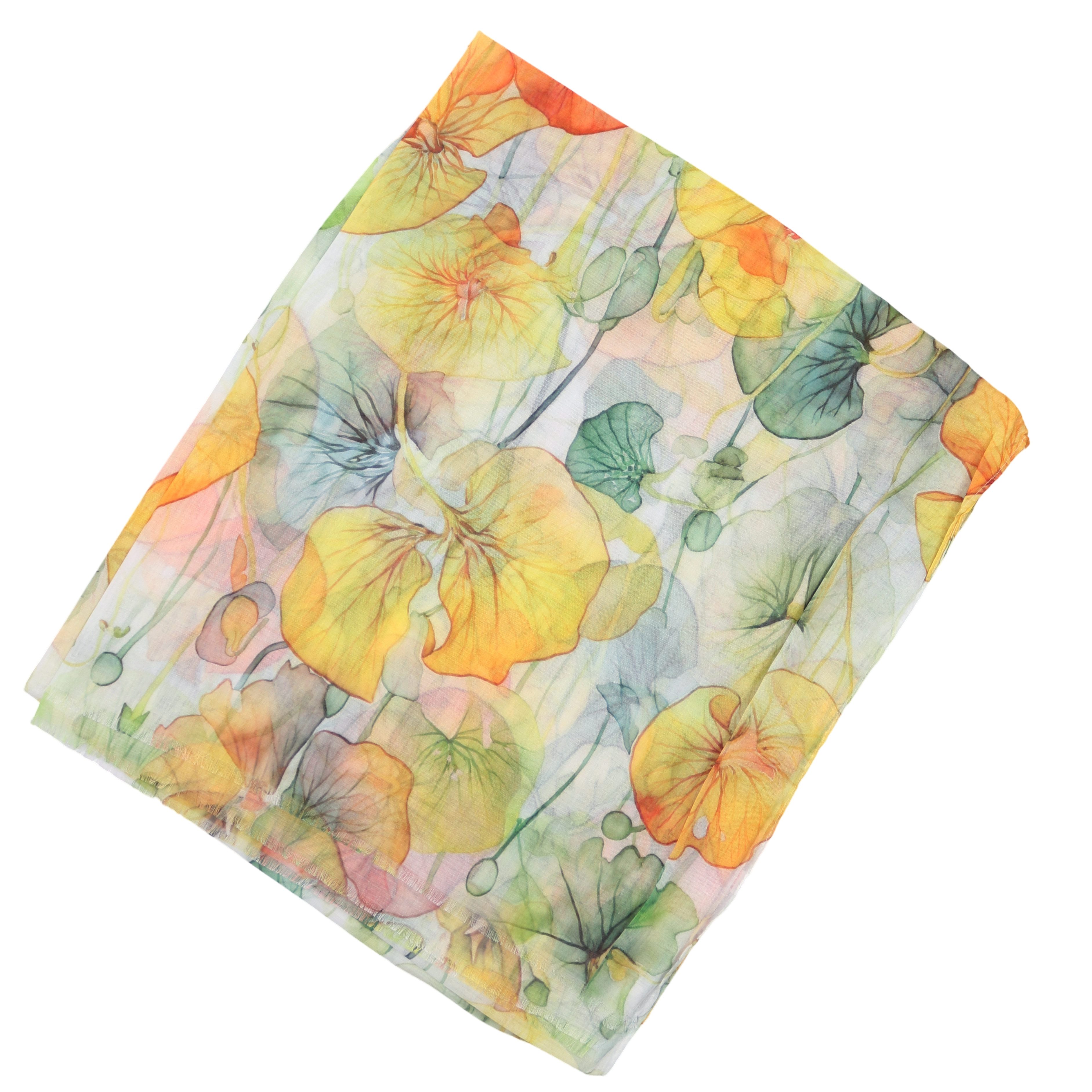 MIRROSI Modeschal Weicher & Leicht Großes Schal, ca.75x180cm, Lotus Print, (aus 100% Viskose, Atemberaubende Designs), Damen Halstuch Stola ideal für Frühling, Sommer und Herbst