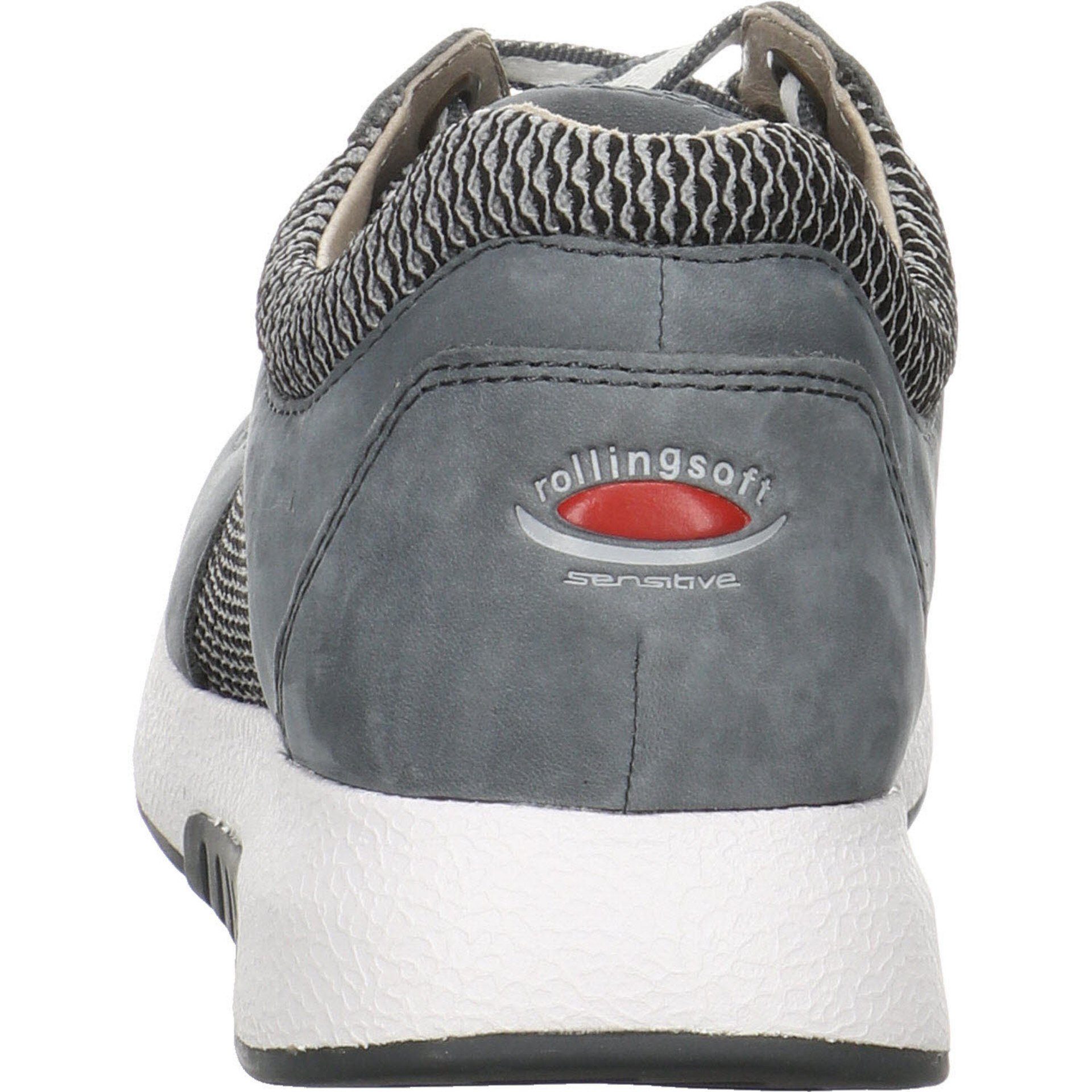 Damen Schnürschuh Lederkombination Sneaker Gabor grey/river Schuhe Rollingsoft Schnürschuh